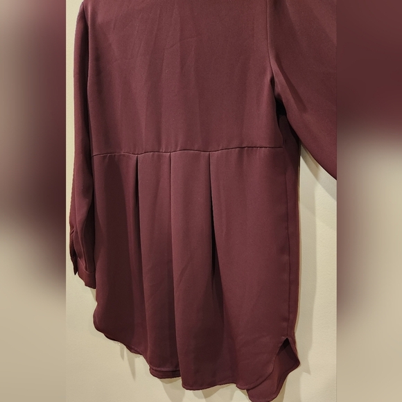CHICO'S Plum Button Up Tunic Blouse - Picture 4 of 7